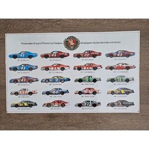 Vintage Winston Cup Champions 20th Anniversary Metal Sign NASCAR Petty Earnhardt